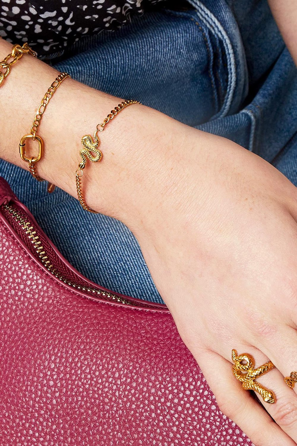 Armband Shiny Serpent Goldfarbe Edelstahl h5Bild2